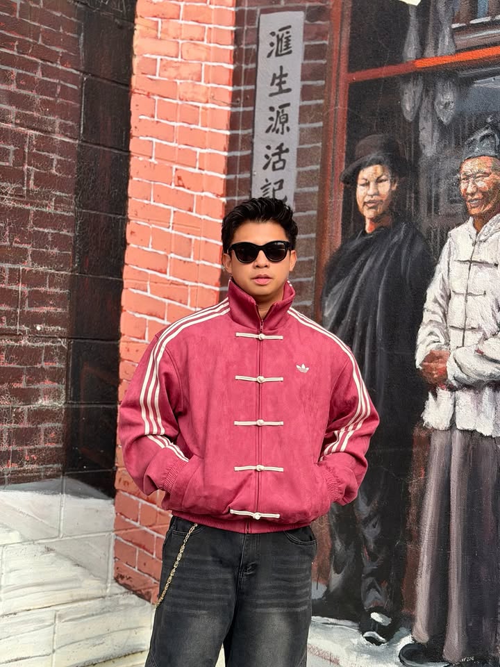 Dripheaven Premium Red Chinese Knot Jacket for Men – Korean Streetwear Casual Track Jacket