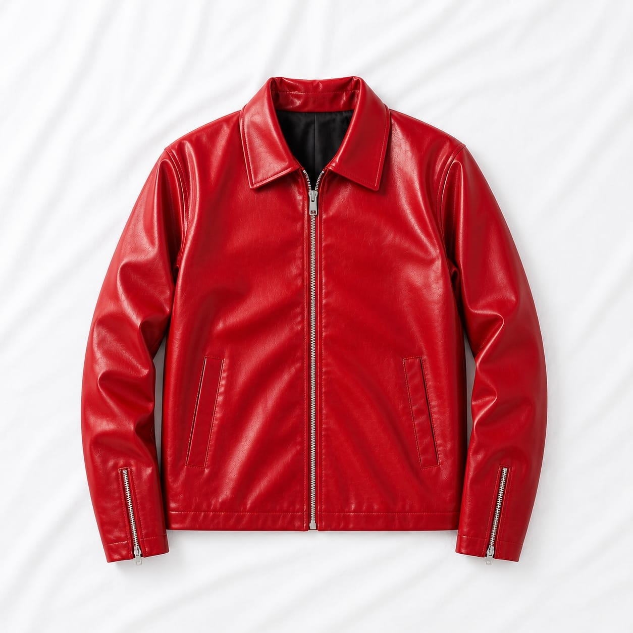 Red & White Faux Leather Jacket Combo – Premium Streetwear | DripHeaven