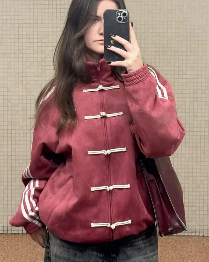 Dripheaven Premium Pink Chinese Knot Jacket – Superior Quality & Stylish Design