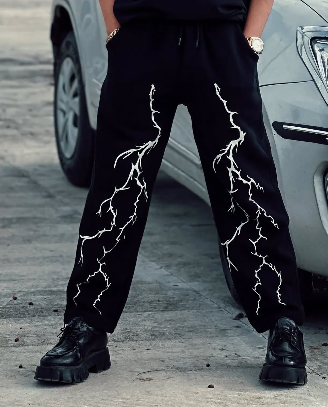 Lighting Thunder Oversized Baggy Pants – Streetwear Style