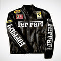 Dripheaven Premium Ferrari Racing Leather Jacket – Stylish Motorsport Streetwear