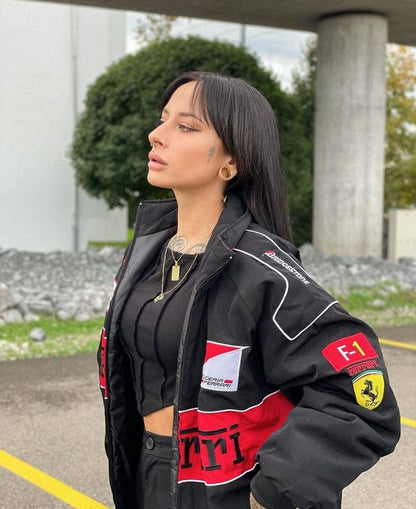 Ferrari F1 Vintage Embroidered Racing Jacket – Classic Motorsport Edition