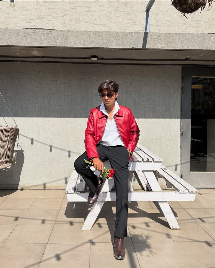 Dripheaven Premium Red Faux Leather Jacket – Superior Quality & Stylish Design